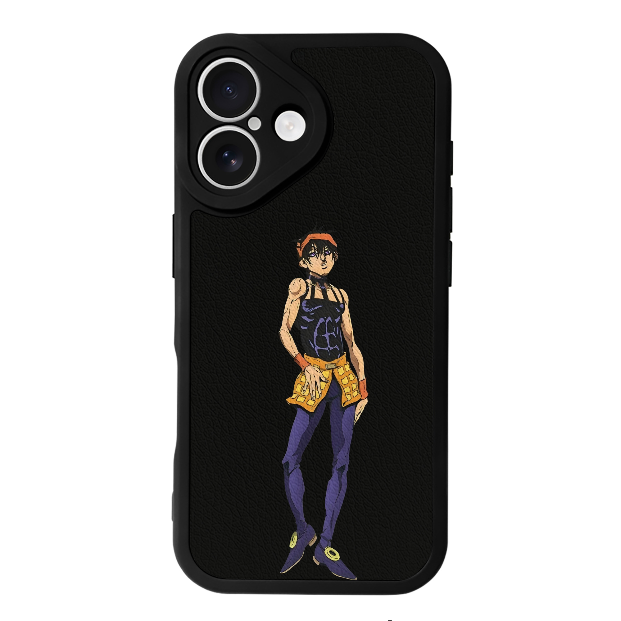 （画像用） ジョジョの奇妙な冒険 ナランチャ?ギルガ JoJo's Bizarre Adventure Narancia Ghirga 【iPhone 16シリーズ対応】シリコンスマホケース（レザー調） 材質：シリコン